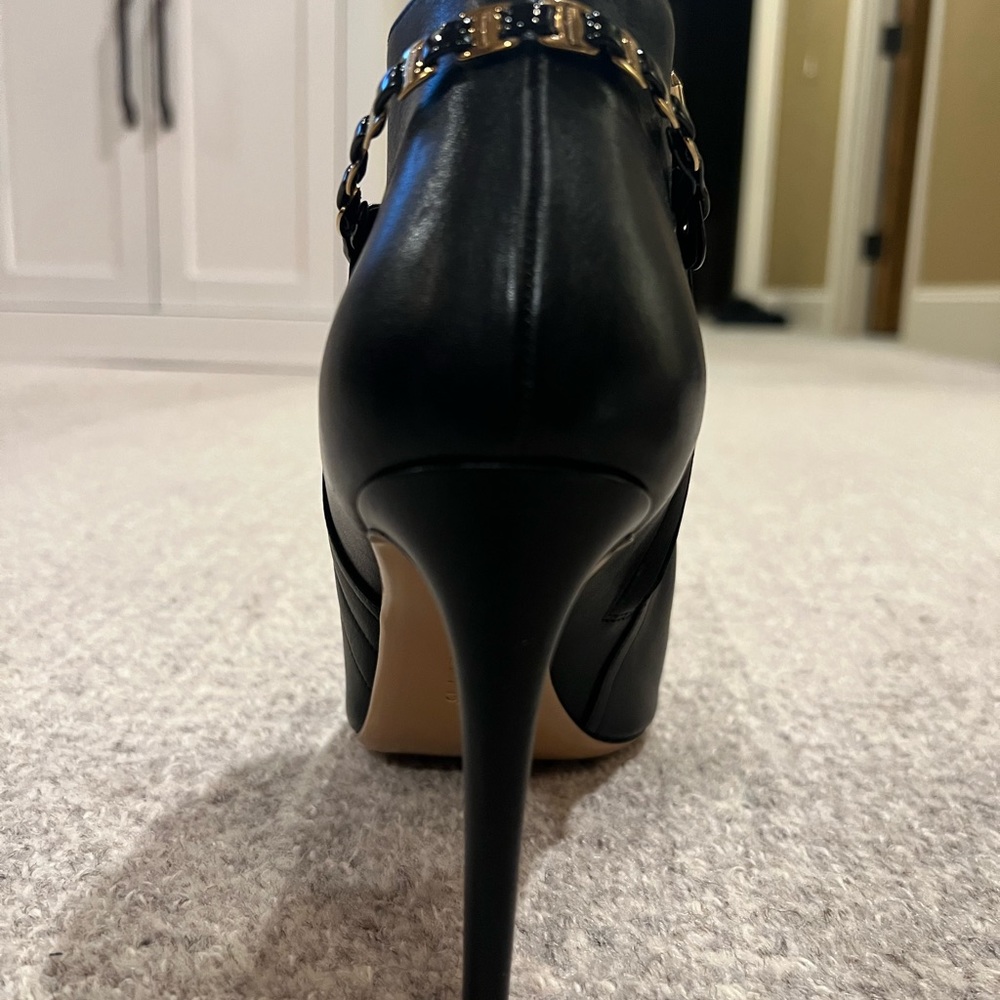 Ferragamo Open Toe Bootie With Back Chain Detail. - image 7